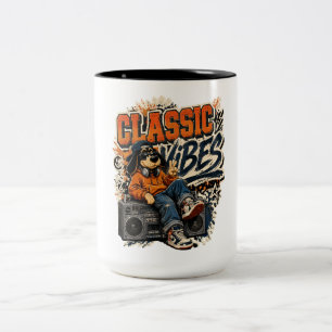 Tasse 2 Couleurs T-Shirt de musique rétro Classic Vibes pour la mus