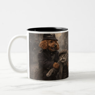 Tasse 2 Couleurs T-shirt drôle de chien policier pris sur le fait a