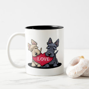 Tasse 2 Couleurs T-Shirt écossais de coeur Terrier