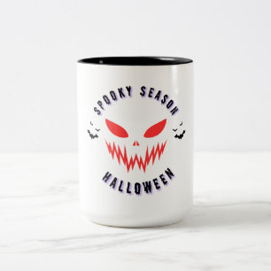 Tasse 2 Couleurs T-shirt graphique avec masque d'Halloween de la sa