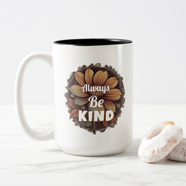 Tasse 2 Couleurs T-Shirt Toujours Être Gentil (Avec donut)
