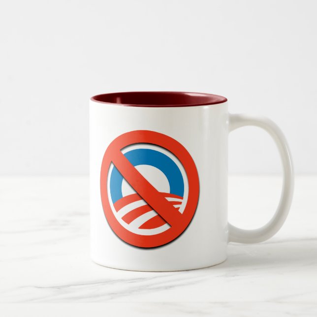 Tasse 2 Couleurs T-shirts d'Anti-Obama, boutons, autocollants (Droit)