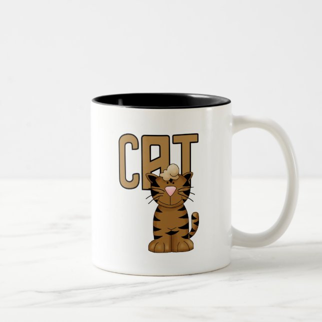 Tasse 2 Couleurs T-shirts et cadeaux de chat (Droit)