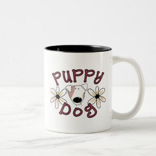 Tasse 2 Couleurs T-shirts et cadeaux de chiot de fleurs