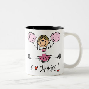 Tasse 2 Couleurs T-shirts et cadeaux de meneuse de jeu silhouettes