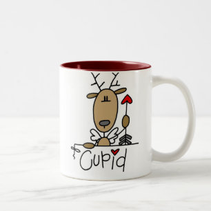 Tasse 2 Couleurs T-shirts et cadeaux de Noël de renne de cupidon