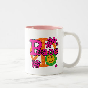 Tasse 2 Couleurs T-shirts et cadeaux de paix du style 60s