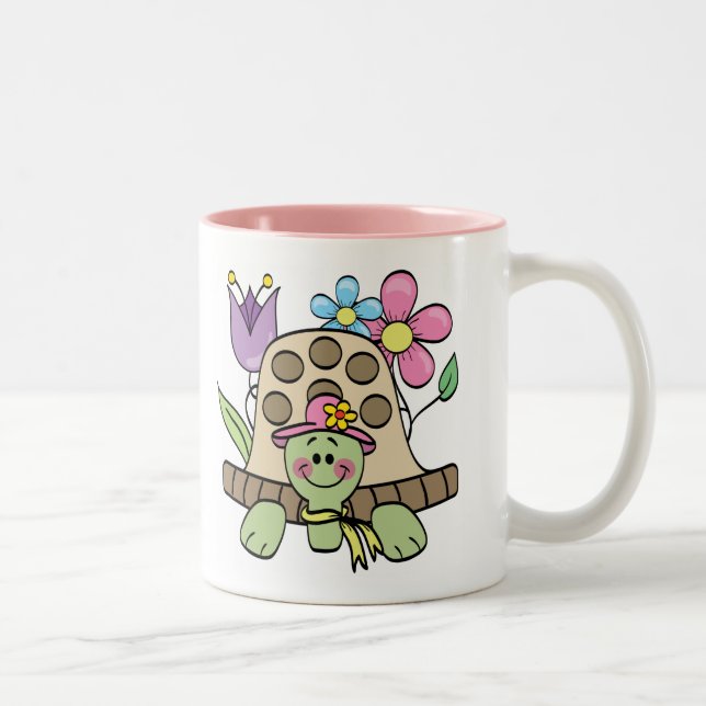 Tasse 2 Couleurs T-shirts et cadeaux de tortue de printemps (Droit)