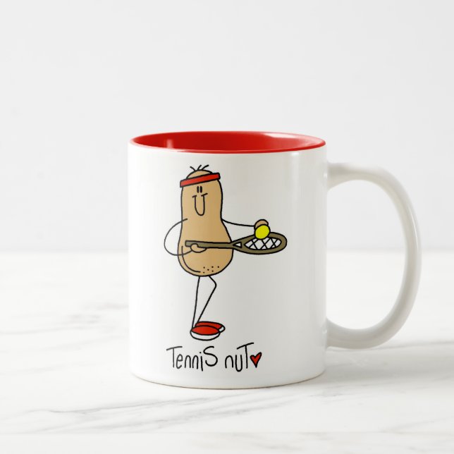 Tasse 2 Couleurs T-shirts et cadeaux d'écrou de tennis (Droit)