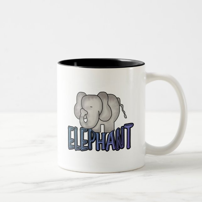 Tasse 2 Couleurs T-shirts et cadeaux d'éléphant (Droit)