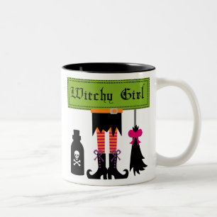 Tasse 2 Couleurs T-shirts et cadeaux d'Halloween Witchy Girl