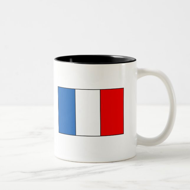 Tasse 2 Couleurs T-shirts et cadeaux français de drapeau (Droit)