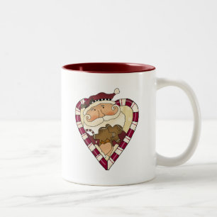Tasse 2 Couleurs T-shirts et cadeaux Ginger Heart Père Noël