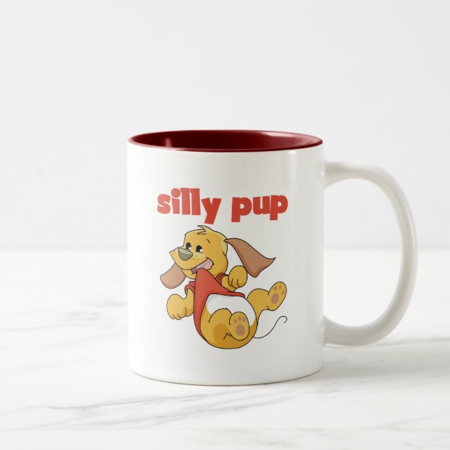 Tasse 2 Couleurs T-shirts et cadeaux idiots de chiot (Droit)