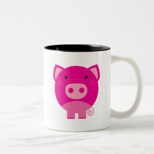 Tasse 2 Couleurs T-shirts et cadeaux roses de porc