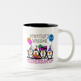 Tasse 2 Couleurs T-shirts et cadeaux Silly Penguins 2e anniversaire