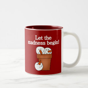 Tasse 2 Couleurs T-shirts et cadeaux Snowman Holiday Madness