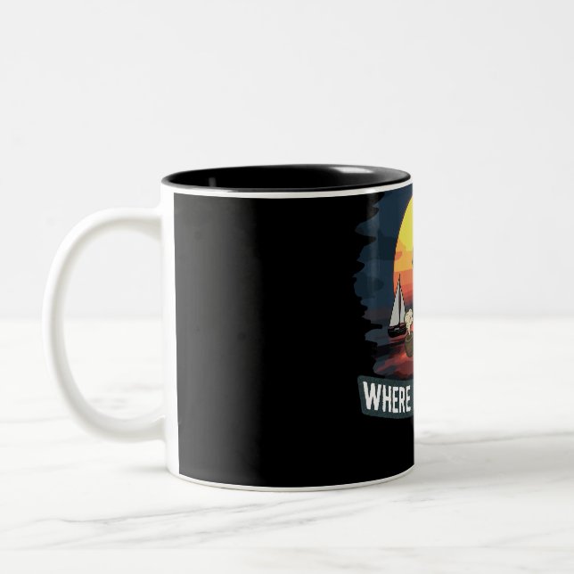 Tasse 2 Couleurs Tabard d'impression tout autour Où est le quai, où (Gauche)
