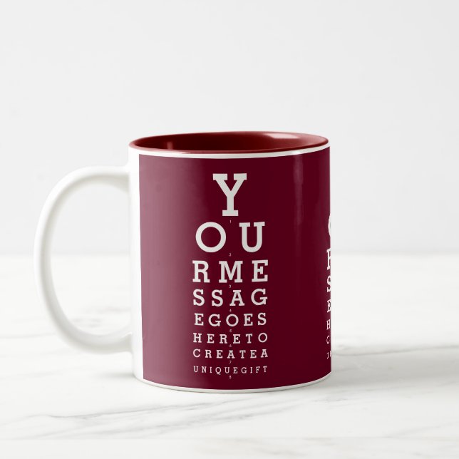 Tasse 2 Couleurs Tableau d'acuité visuelle amusant avec message per (Gauche)