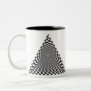 Tasse 2 Couleurs Tableau de contrôle Pyramide Espace noir et blanc