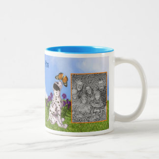 Tasse 2 Couleurs Tabouret de chiot dalmate Peinture Ajouter votre p