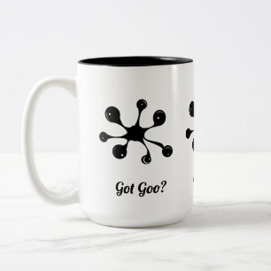Tasse 2 Couleurs Tache abstraite de goo noir moderne