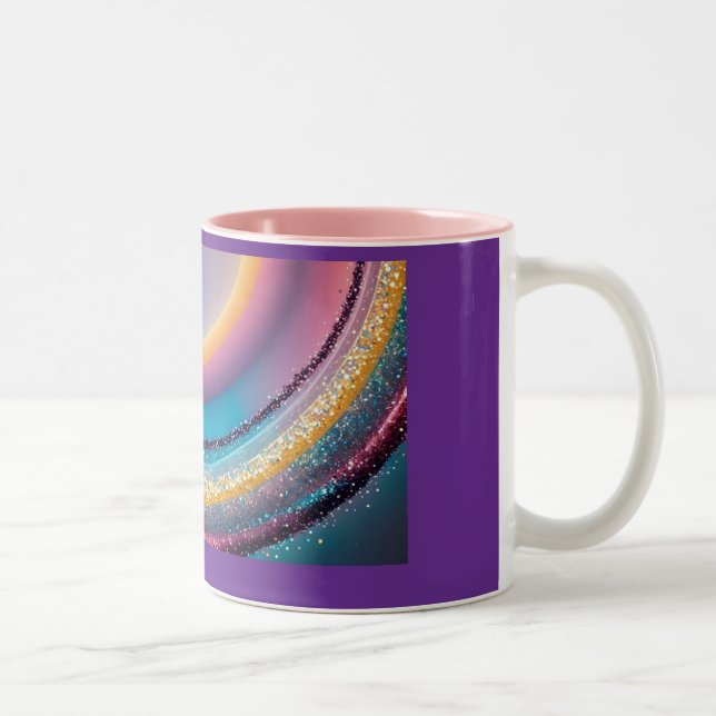 Tasse 2 Couleurs tache arc-en-ciel scintillante (Droit)