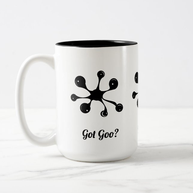 Tasse 2 Couleurs Tache de goo noir abstrait moderne (Gauche)