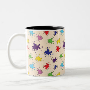 Tasse 2 Couleurs Tache d'encre éclaboussure de peinture colorée