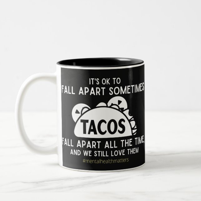 Tasse 2 Couleurs Tacos s'effondrent et nous les aimons (Gauche)