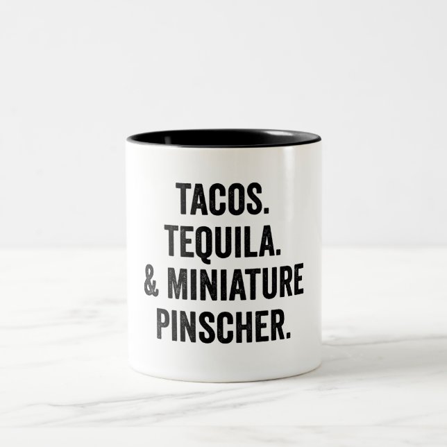 Tasse 2 Couleurs Tacos Tequila Et Miniature Pinscher (Centre)