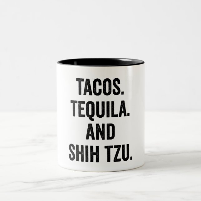 Tasse 2 Couleurs Tacos Tequila Et Shih Tzu (Centre)