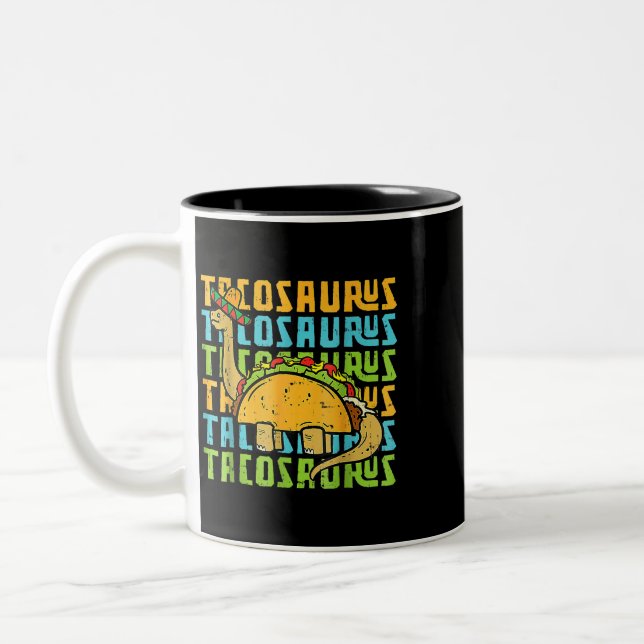 Tasse 2 Couleurs Tacosaurus TRex Dinosaur Taco Cinco De Mayo (Gauche)