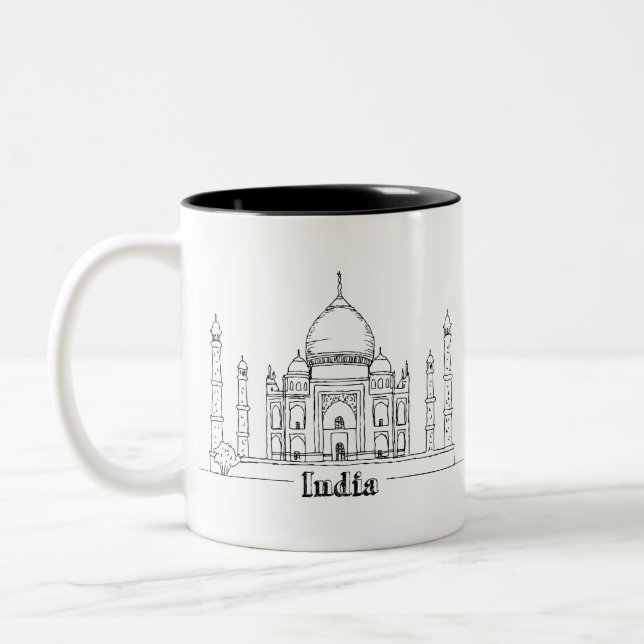Tasse 2 Couleurs Taj Mahal Vacances Dessin Vacances Art Voyage (Gauche)