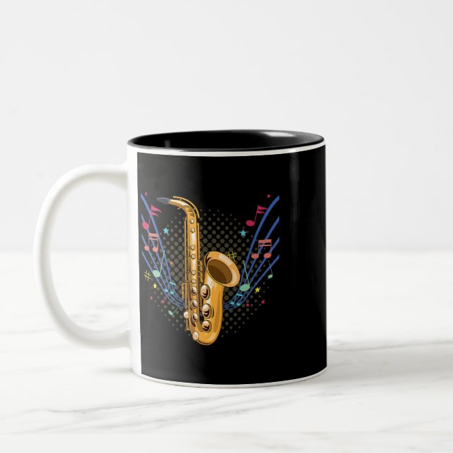 Tasse 2 Couleurs Tambours à instrument de musique saxophone Basse P (Gauche)