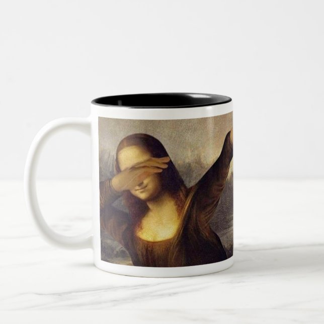Tasse 2 Couleurs Tamponner de Mona Lisa (Gauche)