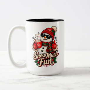 Tasse 2 Couleurs Tant de plaisir neigeux - Snowman rétro cool avec 