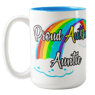 Tasse 2 Couleurs Tante fière de l'autisme Pastel puzzles