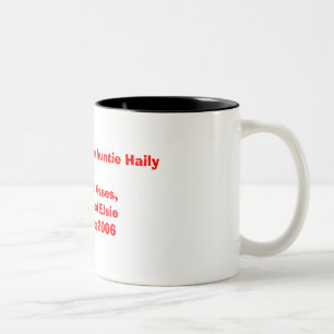 Tasse 2 Couleurs Tante HailyHugs et baisers, Kay de Joyeux Noël…