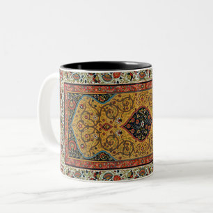 Tasse 2 Couleurs Tapis Élegant Tapisserie Perse Antique Riche