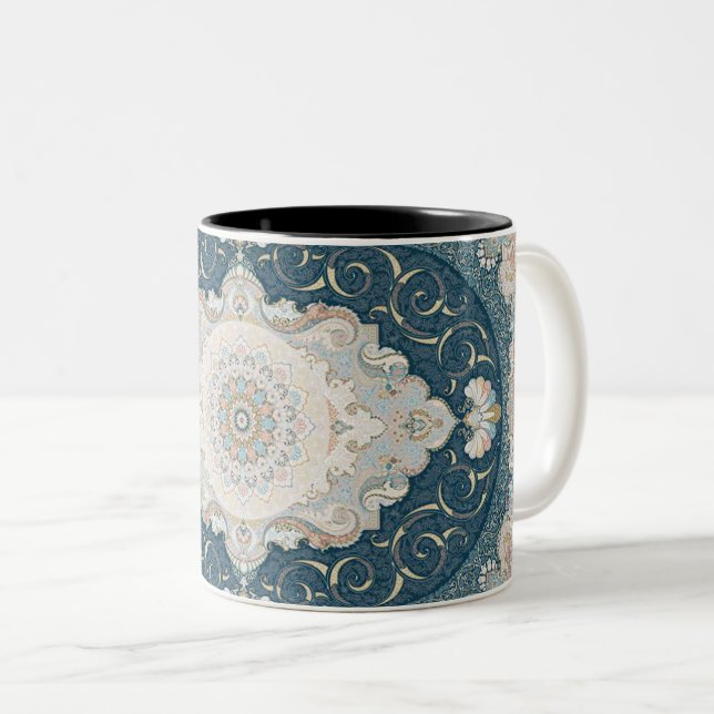 Tasse 2 Couleurs Tapis persan turc antique (Devant droit)