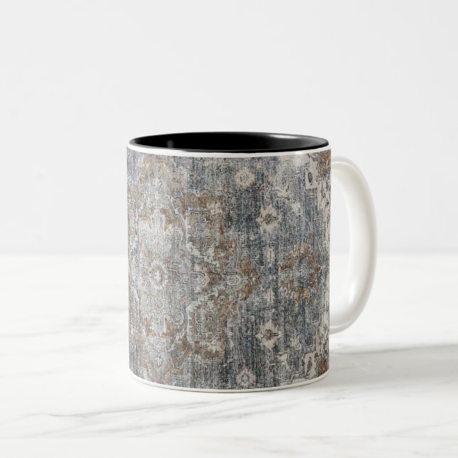 Tasse 2 Couleurs Tapis persan turc oriental (Devant droit)