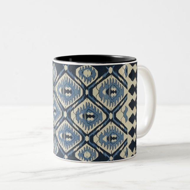 Tasse 2 Couleurs Tapis persan turc oriental bleu (Devant droit)