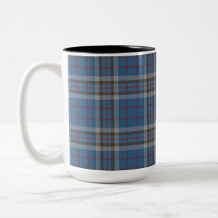 Tasse 2 Couleurs Tartan Clan Thompson Carreaux Bleu Gris à Plaid