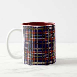 Tasse 2 Couleurs Tartan plaid bleu et rouge