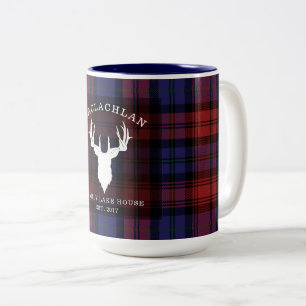 Tasse 2 Couleurs Tartan Plaid Clan MacLachlan Famille Maison de Lac