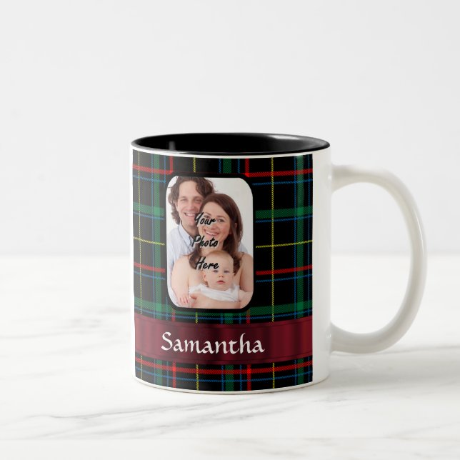 Tasse 2 Couleurs Tartan rouge et vert (Droit)