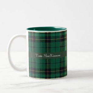 Tasse 2 Couleurs Tartan vert et noir personnalisé