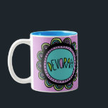 Tasse 2 Couleurs Tasse-Devorah juive de café de cadeau<br><div class="desc">Mon comporter nommé juif de tasse de café moderne et griffonnage d'amusement. Devorah est le nom décrit sur cette tasse multi de couleur. Le bat mitzvah ou les anniversaires,  cette tasse est un d'une sorte.</div>