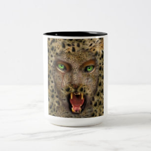 Tasse 2 Couleurs Tasse, femme de léopard